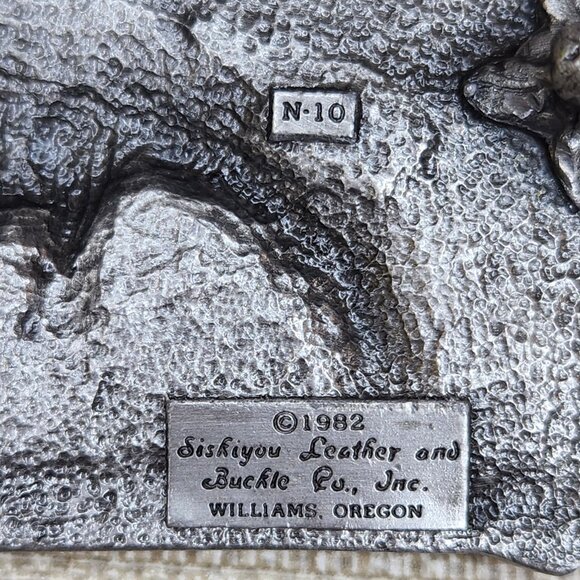 Vintage 1982 Siskiyou Mountain Man Western Cowboy Frontier Belt Buckle - Picture 10 of 12